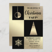 Goldfarbenblock Weihnachts-Party Einladung (Vorne/Hinten)