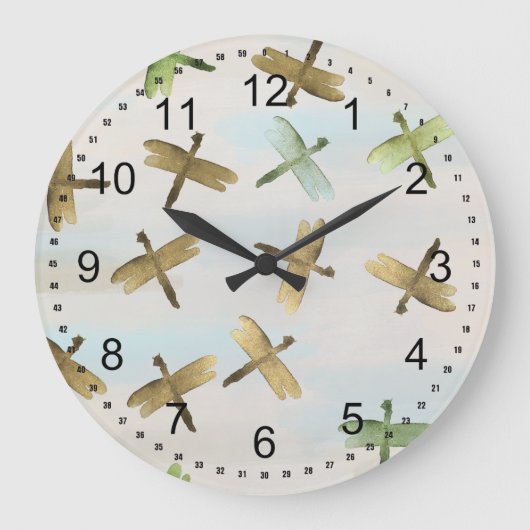 Goldfarbendrachenfliegen Große Wanduhr (Vorderseite)