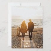 Goldfarbene Abstrakte Blätter Kontur Save the Date Einladung (Rückseite)