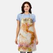 Goldfarbene Aquarell Imitate Folie Schürze (Getragen)