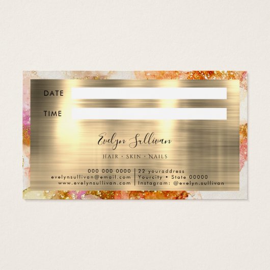 goldfarbene Aquarellfarben-Imitate (Rückseite)