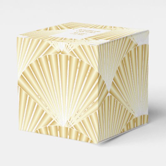 Goldfarbene Art Deco Design Hochzeit Geschenkschachtel (Vorderseite)