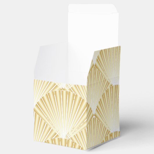 Goldfarbene Art Deco Design Hochzeit Geschenkschachtel (Geöffnet)