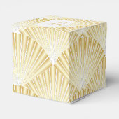 Goldfarbene Art Deco Design Hochzeit Geschenkschachtel (Rückseite)