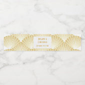 Goldfarbene Art Deco Design Hochzeit Wasserflaschenetikett (Einzelnes Label)