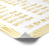 Goldfarbene Art Deco Design Hochzeitssitze Poster (Ecke)