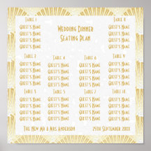 Goldfarbene Art Deco Design Hochzeitssitze