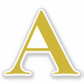 Goldfarbene benutzerdefinierte Monogramm-Anfangsbu Aufkleber (Vorderseite)