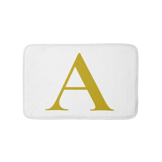 Goldfarbene benutzerdefinierte Monogramm-Anfangsbu Badematte (Vorderseite)