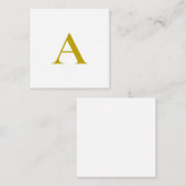 Goldfarbene benutzerdefinierte Monogramm Anfangsbu Begleitkarte (Vorne/Hinten)