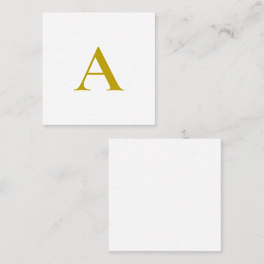 Goldfarbene benutzerdefinierte Monogramm Anfangsbu Begleitkarte (Vorne/Hinten)