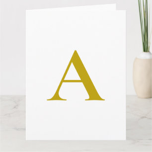 Goldfarbene benutzerdefinierte Monogramm-Anfangsbu Dankeskarte