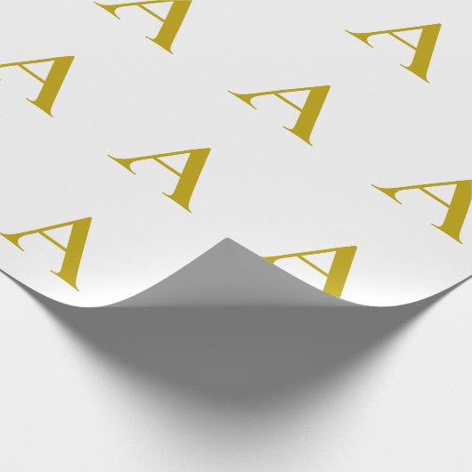 Goldfarbene benutzerdefinierte Monogramm Anfangsbu Geschenkpapier (Ecke)