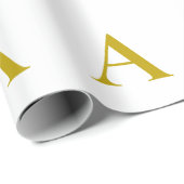 Goldfarbene benutzerdefinierte Monogramm Anfangsbu Geschenkpapier (Rolleneckpunkt)