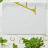 Goldfarbene benutzerdefinierte Monogramm Anfangsbu Geschirrtuch (Gefaltet)