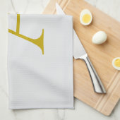 Goldfarbene benutzerdefinierte Monogramm Anfangsbu Geschirrtuch (Viertel Falte)