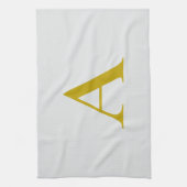 Goldfarbene benutzerdefinierte Monogramm Anfangsbu Geschirrtuch (Vertikal)