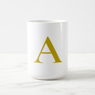 Goldfarbene benutzerdefinierte Monogramm Anfangsbu Kaffeetasse