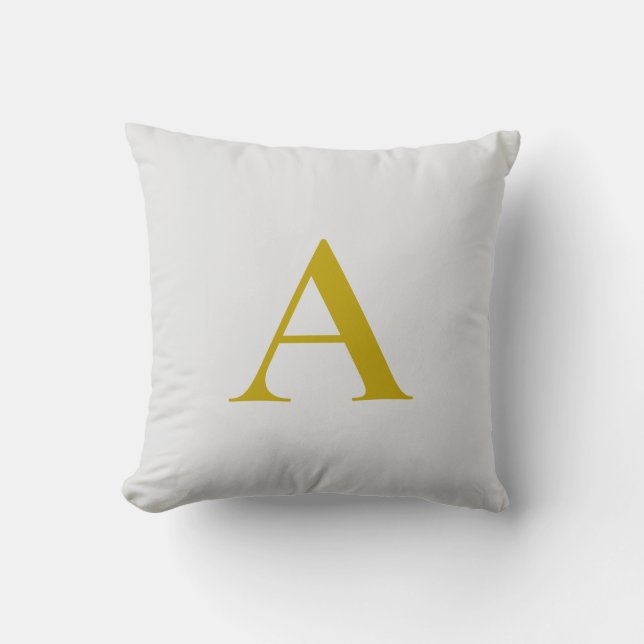 Goldfarbene benutzerdefinierte Monogramm Anfangsbu Kissen (Vorderseite)