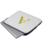 Goldfarbene benutzerdefinierte Monogramm Anfangsbu Laptopschutzhülle (Vorne Knopf)