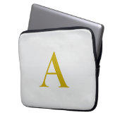 Goldfarbene benutzerdefinierte Monogramm Anfangsbu Laptopschutzhülle (Vorderseite Links)