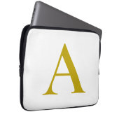 Goldfarbene benutzerdefinierte Monogramm Anfangsbu Laptopschutzhülle (Vorne Rechts)