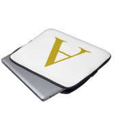 Goldfarbene benutzerdefinierte Monogramm Anfangsbu Laptopschutzhülle (Vorne Knopf)