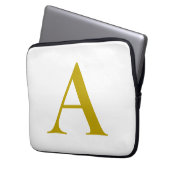 Goldfarbene benutzerdefinierte Monogramm Anfangsbu Laptopschutzhülle (Vorderseite Links)