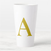 Goldfarbene benutzerdefinierte Monogramm-Anfangsbu Milchtasse (Vorderseite)