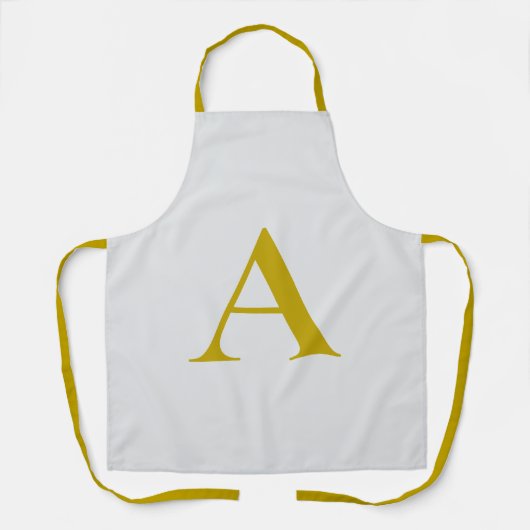 Goldfarbene benutzerdefinierte Monogramm Anfangsbu Schürze (Vorderseite)