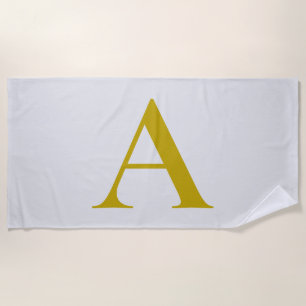 Goldfarbene benutzerdefinierte Monogramm Anfangsbu Strandtuch