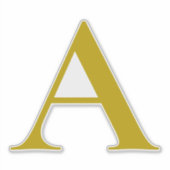 Goldfarbene benutzerdefinierte Monogramminitiale t Aufkleber (Vorderseite)