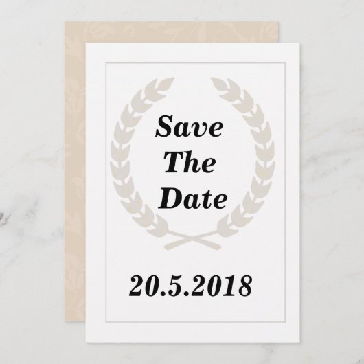 goldfarbene Blume Save the Date (Vorne/Hinten)