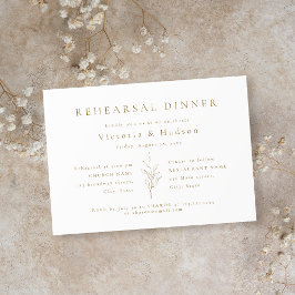 Goldfarbene botanische Blätter Probe Dinner Einladung