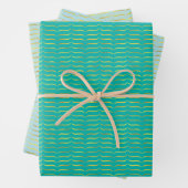 goldfarbene Brackets mit grünem Hintergrund Geschenkpapier Set (Beispiel)