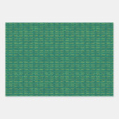 goldfarbene Brackets mit grünem Hintergrund Geschenkpapier Set (Vorderseite)