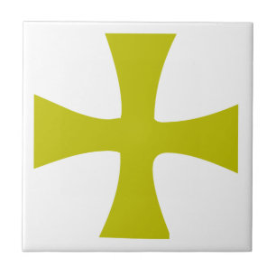 Goldfarbene byzantinische Kreuz Fliese