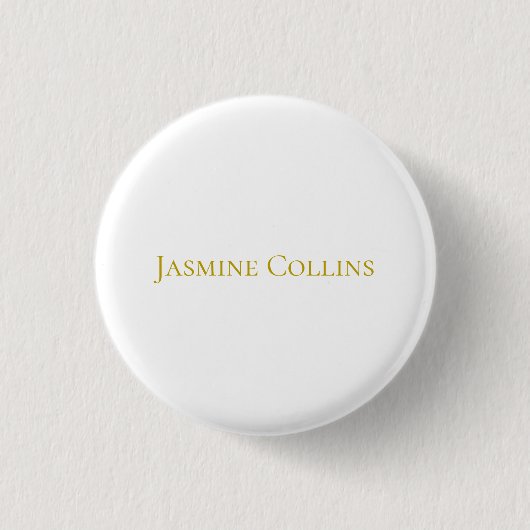 Goldfarbene einfache minimalistische professionell button (Vorderseite)