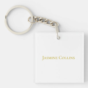Goldfarbene einfache minimalistische professionell schlüsselanhänger