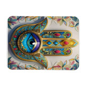 Goldfarbene Filigree Blaugrün, drittes Auge Hamsa Magnet (Horizontal)
