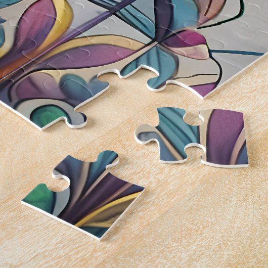 Goldfarbene Filigree Blaugrün, drittes Auge Hamsa Puzzle (Seite)