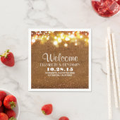 goldfarbene Glitzer-Saitenleuchten Hochzeitspapier Serviette (Beispiel)