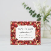 Goldfarbene glitzernde Herzen Save the Date (Stehend Vorderseite)