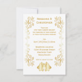 Goldfarbene Glocken-Design-Hochzeit Einladung (Vorderseite)