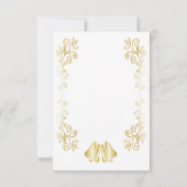Goldfarbene Glocken-Design-Hochzeit Einladung (Rückseite)