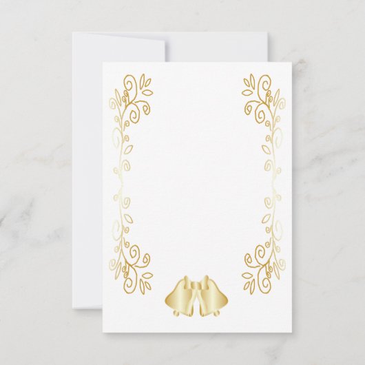 Goldfarbene Glocken-Design-Hochzeit Einladung (Rückseite)