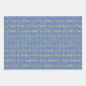 goldfarbene Halterungen und blauer Hintergrund Geschenkpapier Set (Vorderseite 2)