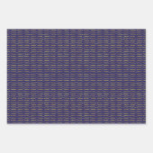 goldfarbene Halterungen und blauer Hintergrund Geschenkpapier Set (Vorderseite)