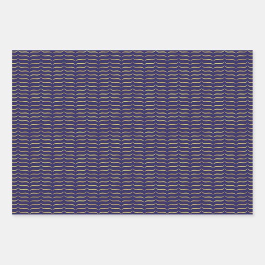 goldfarbene Halterungen und blauer Hintergrund Geschenkpapier Set (Vorderseite)