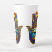 Goldfarbene Hamsa Türkis Saphir Drittes Auge  Milchtasse (Vorderseite)